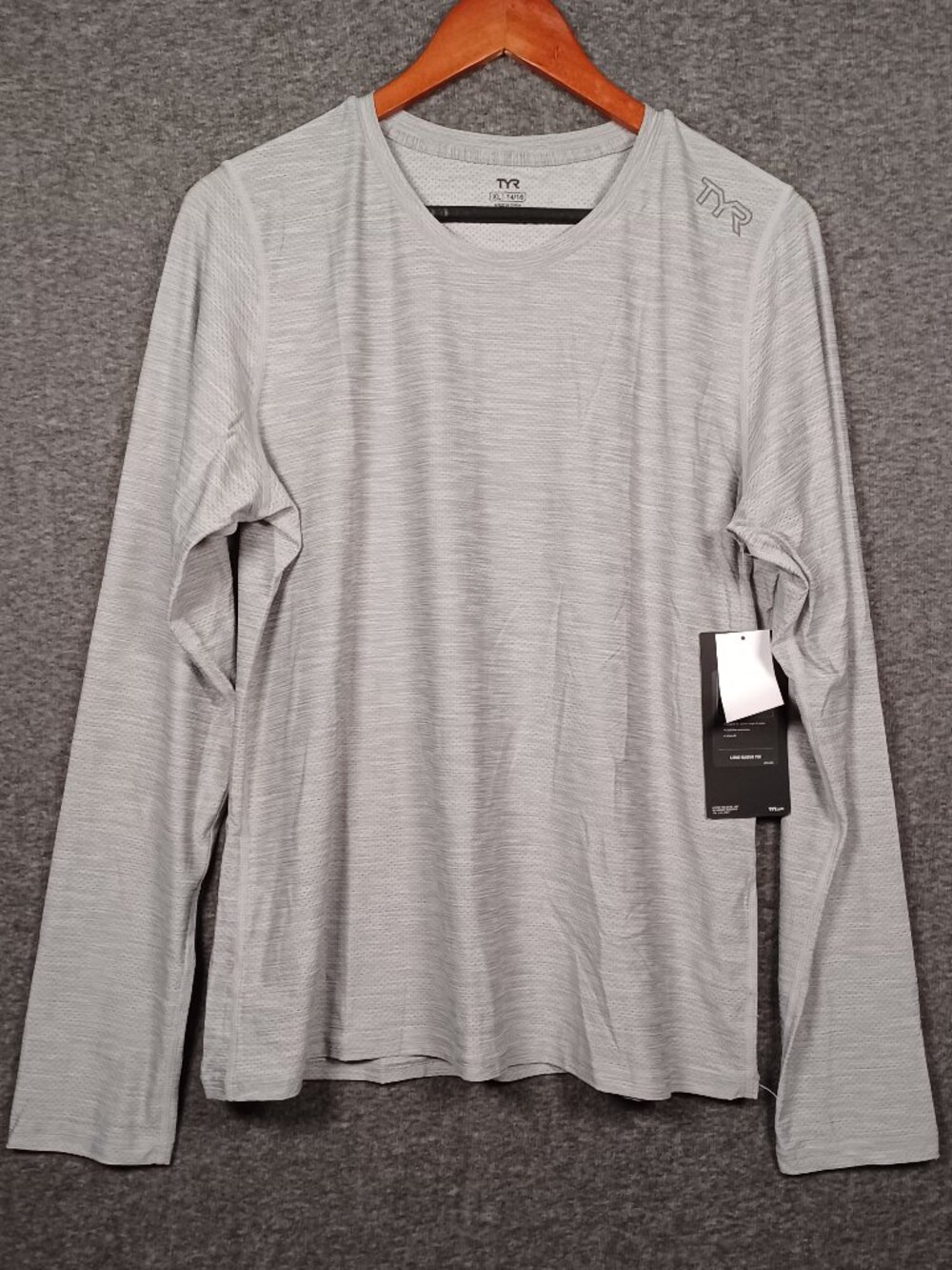 TYR Girls XL (14-16) Sol Fem Long Sleeve Airtec Tee Heather Gray
